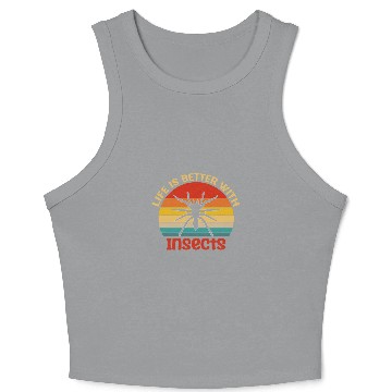 Discover Retro Insect Bug Animal vintages Insects Crop Tank Top