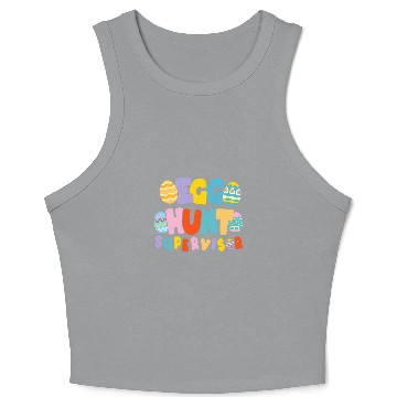 Discover Egg Hunt Supervisor Retro Eggstravaganza Coordinator Design Crop Tank Top