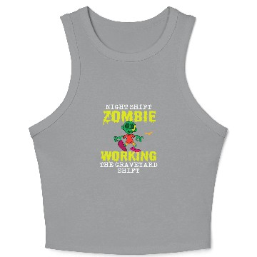 Discover Halloween Night Shift Worker Graveyard Duty Spooky 2 Crop Tank Top