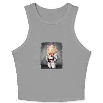 Discover Hamster Judo Karate Master in White Judogi Crop Tank Top