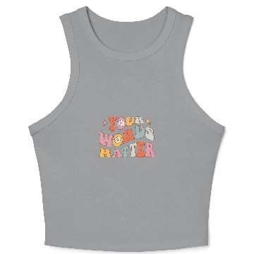 Discover Retro Speech Language Pathologist Groovy Speech Therapy SLP 7 Crop Tank Top