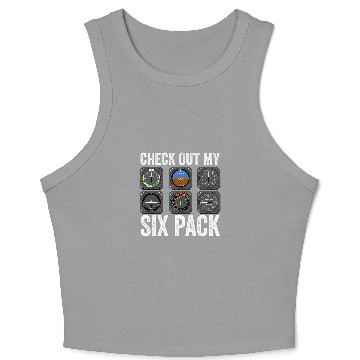 Discover Funny Pilot Check Out My Six Pack Flight Simulation Aviator Crop Tank Top