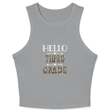 Discover Third Grade Vibes 3rd Grade Hello Leopard Teachers Kids Crop Tank Top