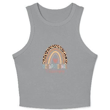 Discover Occupational Therapy OT Therapist OT Month Leopard Rainbow 3 Crop Tank Top
