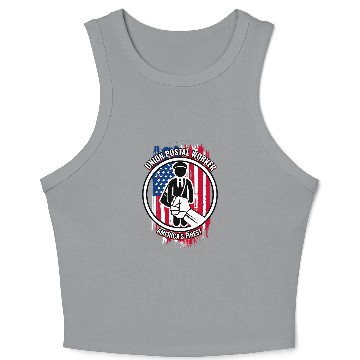 Discover Union Postal Worker American for Postal Workers Crop Tank Top