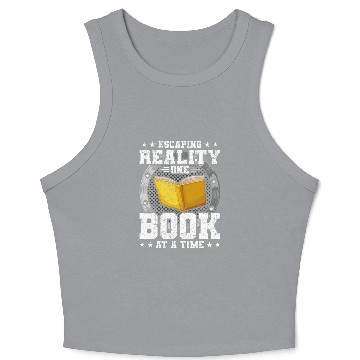 Discover Escaping Reality One Book At A Time Book Lovers Reading 1 Crop Tank Top