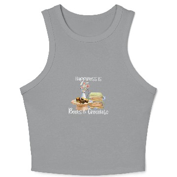 Discover Happiness is Books and Chocolate Crop Tank Top