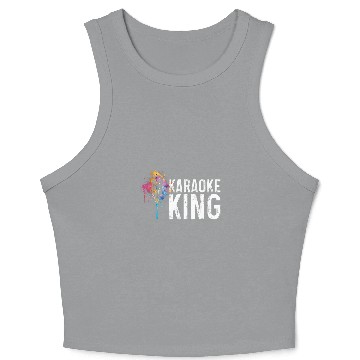Discover Karaoke King Singer vintages Microphone Singing Crop Tank Top