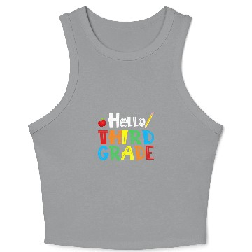 Discover Hello Third Grade apple pencil Cute 3rd Grade Back To School Crop Tank Top
