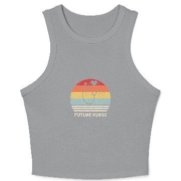 Discover Retro Future nurses Nursing Student Gift Stethoscope Crop Tank Top