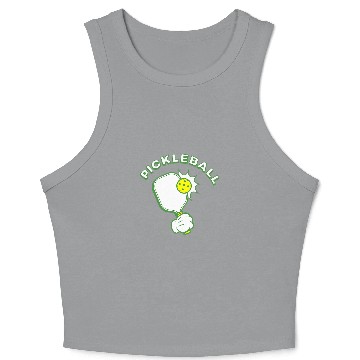 Discover Cartoon Pickleball Paddle Serve Crop Tank Top