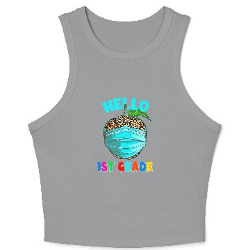 Discover Hello Virtual 1st Grade Leopard Print for Teacher Student Crop Tank Top