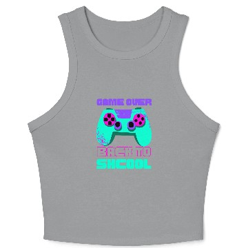 Discover Game over back to school for boys Teacher Student Controller Crop Tank Top