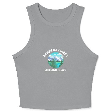 Discover Earth Day Vibes Airline Pilot Crop Tank Top