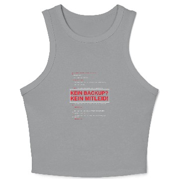 Discover Funny programmer computer scientist no backup no pain Crop Tank Top
