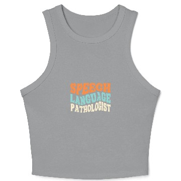 Discover Speech Language Pathologist SLP Retro Speech Therapy Crop Tank Top