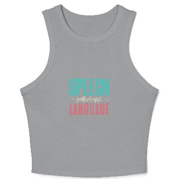 Discover Speech Language Pathologist SLP Speech Therapist Distressed Crop Tank Top