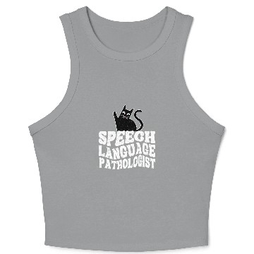 Discover Speech Language Pathologist SLP Cat Speech Therapy Crop Tank Top