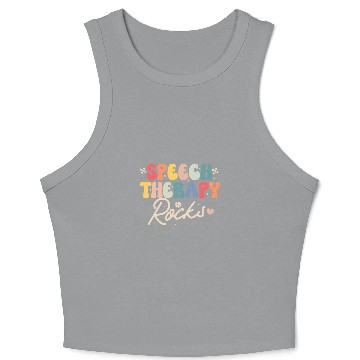 Discover Speech Therapy Speech Language Pathologist SLP School Women Crop Tank Top