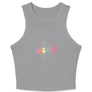 Discover Speech Therapy Women Speech Language Pathologist Therapist Crop Tank Top