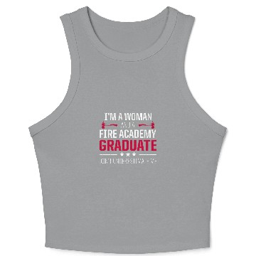 Discover Academy Student Woman Fireman Graduation Crop Tank Top