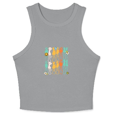 Discover Speech Therapy Retro Speech Language Pathologist Therapist 6 Crop Tank Top