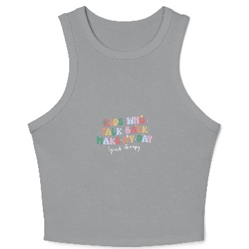 Discover Speech Therapy Speech Language Pathologist SLP Women 2 Crop Tank Top