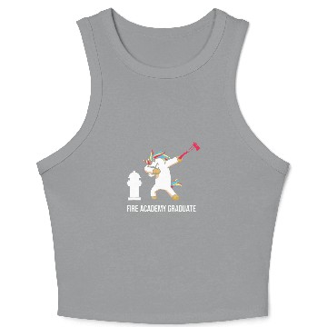 Discover Academy Student Unicorns Fireman Graduation Crop Tank Top