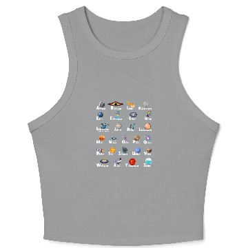 Discover Outer Space Kids ABC Types Of Planet Identification Alphabet Crop Tank Top
