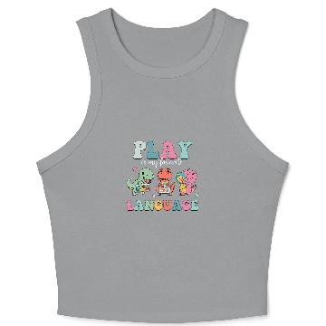 Discover Speech Therapy Speech Language Pathologist SLP Dinosaur Crop Tank Top