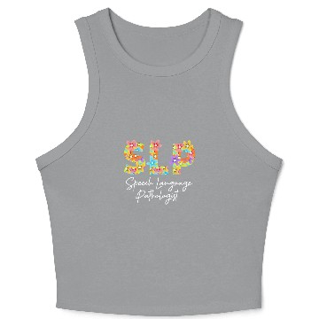 Discover Speech Therapy Speech Language Pathologist Cute Floral Crop Tank Top