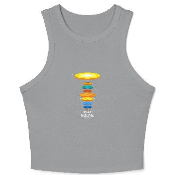 Discover Flat Earth Theory Solar System Space Scientist Funny Science Crop Tank Top