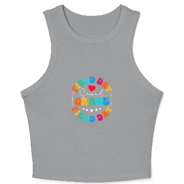 Discover Second Grade Field Day Squad Teacher PE Field Trip Crop Tank Top