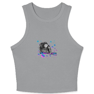 Discover Astronomy Galaxy Billiard Player Astronaut Pool Player Star Crop Tank Top