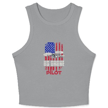 Discover Quadcopter Flying Design for a Patriotic Drone Pilot Crop Tank Top