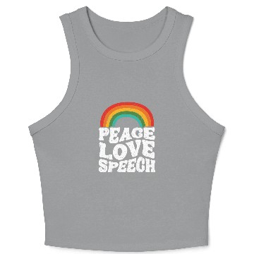 Discover Peace Love Speech Therapy SLP Speech Language Pathologist Crop Tank Top