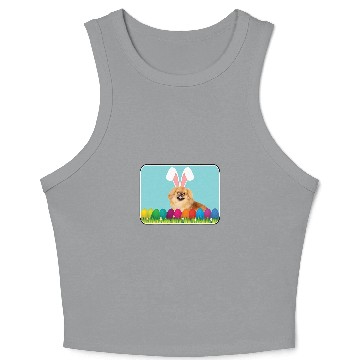 Discover Pekingese w Bunny Ears Crop Tank Top