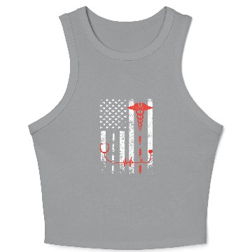 Discover nurses US American Flag Nursing Student America Crop Tank Top