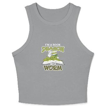 Discover Im a Book Dragon not a Book Worm Reading Lovers Crop Tank Top