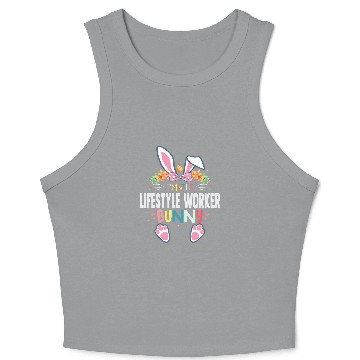 Discover Im The Lifestyle Worker Bunny Easter Day Rabbit Matching Crop Tank Top