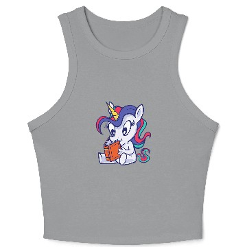 Discover Funny Reading Lover Quotes Cute Book Lover Unicorns Crop Tank Top