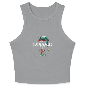 Discover Social Worker Elf Job Christmas Crop Tank Top