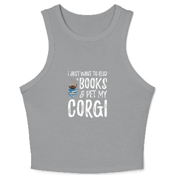 Discover Corgi Avid Book Reader Funny Dog Mom Gift Crop Tank Top