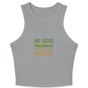 Discover Cool We Serve And Protect Submarine UBoat Submariners Crop Tank Top