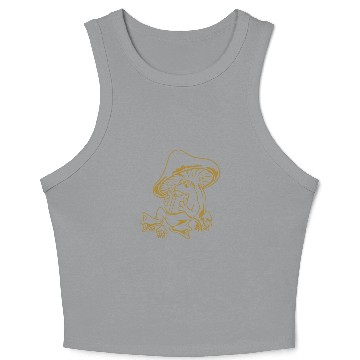 Discover Cottagecore Aesthetic Frog Reading A Book Mushroom Frogcore Crop Tank Top