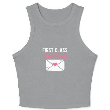 Discover First Class Mail Lady Postal Worker Post Woman Worker Crop Tank Top