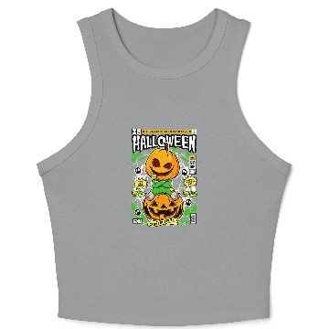 Discover Creepy Cool Halloween JackOLantern Comic Book Cover Crop Tank Top