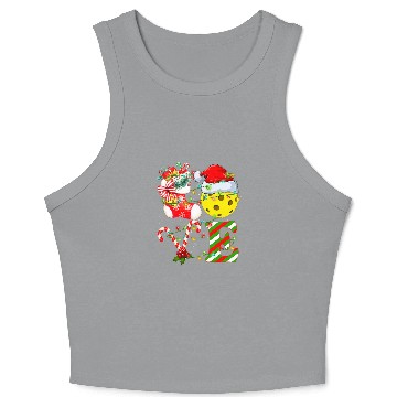 Discover Love Pickleball Ball Christmas Tree Lights Decorations xmass Crop Tank Top