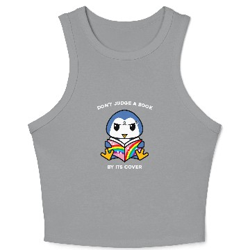 Discover Dont Judge A Book By Its Cover Reading Nerd Penguin Crop Tank Top