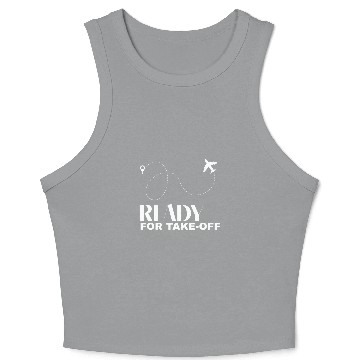 Discover Ready for takeoff airplane route map flight Crop Tank Top
